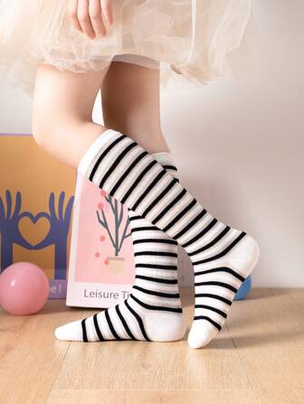 1套/3對孩子們黑色和白色襪子適用於踝