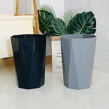 1pc Minimalist Creative Trash Can For Home Living Room, Bathroom, Kitchen, Bedroom - Black - View 4