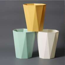 1pc Minimalist Creative Trash Can For Home Living Room, Bathroom, Kitchen, Bedroom - Black - View 3