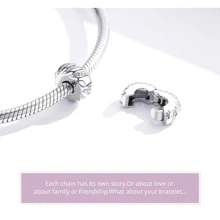 Miseff 1個925純銀吊墜,簡約紋理圓夾吊飾圓夾扣手鐲,diy珠寶製作禮物 - 杏色 - 查看 8