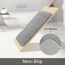 1pc Grey 3d Diamond Shaped Thickened Bath Mat, Fast Drying & Absorbent, Non-Slip Mat For Bathroom, Suitable For Shower Door In Front Of Bathtub Entryway Decor - Grey - View 9
