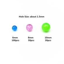 6/8/10mm發光發亮亞克力珠子適用於珠寶製作,夜光,理想適用於項鍊,手環,耳環和吊墜DIY