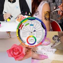 1pc 12-color Palette Color Wheel Chart For Color Mixing Reference - Multicolor - View 5