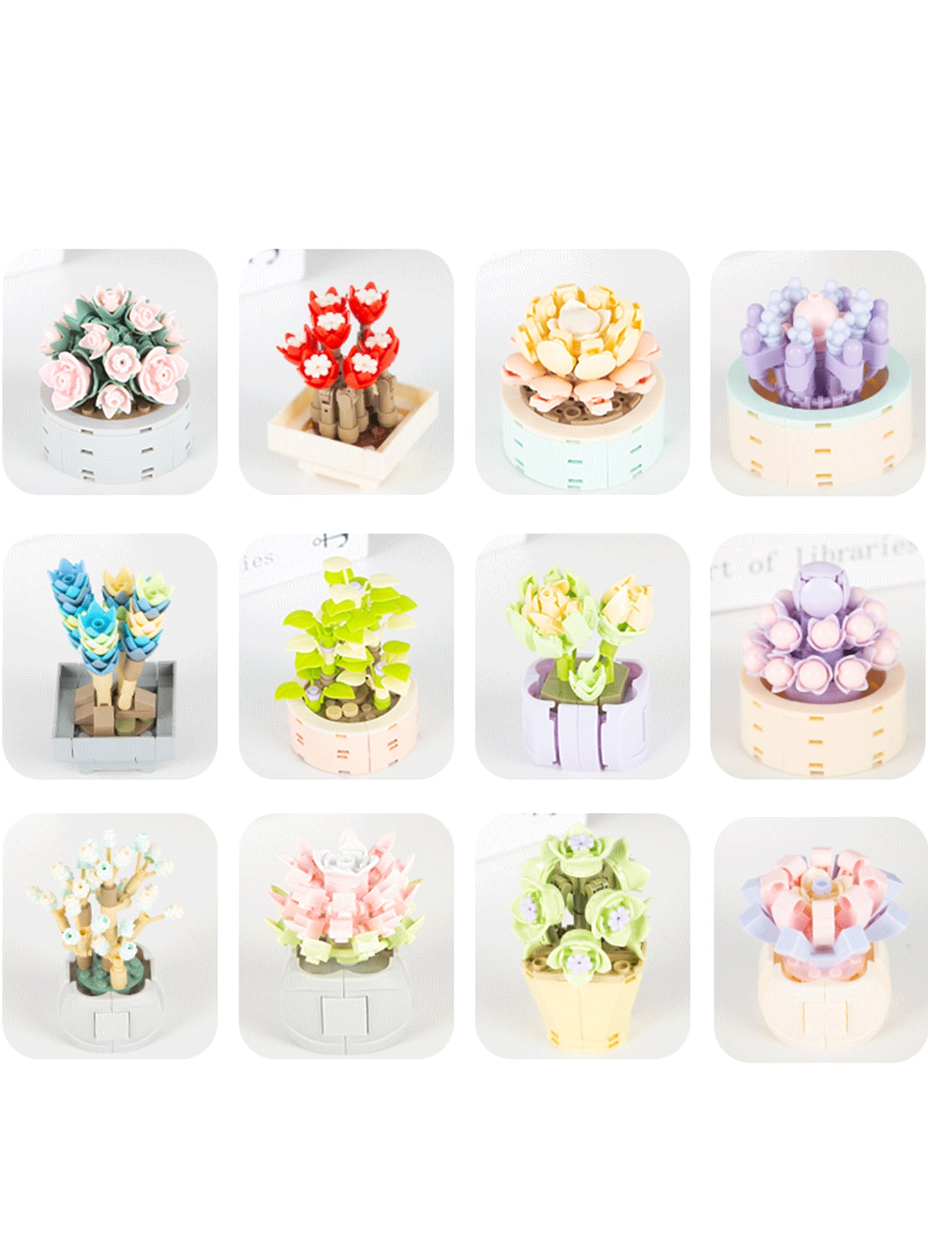 Bouquet De Fleurs Artificielles En Blocs De Construction - Kit DIY 547 Pièces Pour Adultes Et Enfants - 4