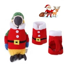1pc Pet Parrot Christmas Clothes Warm Washable Bird Clothes, Home Decoration For Birds - Red - View 2