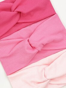 3件套女士针织发带套装，粉色调，适合派对和休闲外出，粉色配饰发带头巾发箍吸汗带，秋冬季女士度假装扮发饰，优雅围巾女士头巾柔软头巾