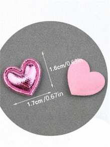 100 unidades Mini corazones brillantes con relieve DIY - Accesorios de joyería, suministros para decorar pasteles - Multicolor - Ver 2