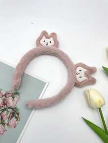 1入組女性卡通兔子裝飾可愛立體髮箍適用於情人節生活