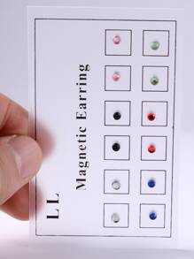 12 Pieces 1 Set Body Jewelry Colorful Round Mini  Magnet Nose Stud For Lady Gift