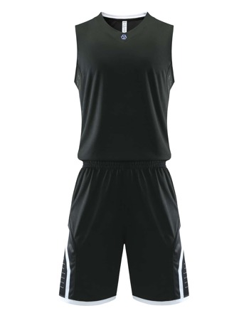 男士黑色籃球球衣套裝