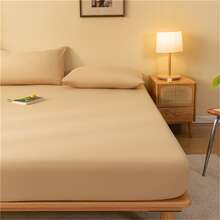 Washable Fitted Sheet, Mattress Protector Cover, Bedspread, Dustproof Cover, All Inclusive, With Anti-slip Design - Khaki - View 5