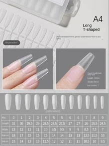 240pcs Acrylic Coffin Fake Nail Tips Long False Half Cover French Nail Tips 12 Sizes Matte False Nails Tips For Nail Extension DIY Salon Nail Art Press On Nails Nail Supplies