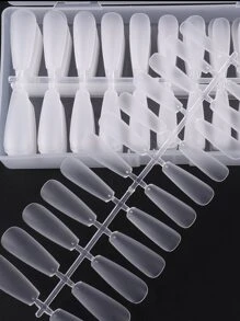 240pcs Acrylic Coffin Fake Nail Tips Long False Half Cover French Nail Tips 12 Sizes Matte False Nails Tips For Nail Extension DIY Salon Nail Art Press On Nails Nail Supplies