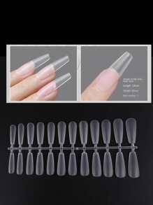 240pcs Acrylic Coffin Fake Nail Tips Long False Half Cover French Nail Tips 12 Sizes Matte False Nails Tips For Nail Extension DIY Salon Nail Art Press On Nails Nail Supplies