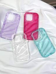 4 piezas Estuches gruesos y lindos de color rojo IP10 a prueba de golpes para iPhone14 nuevos, con pintura de colores caramelo, creativos, a prueba de agua y resistentes a caídas y arañazos