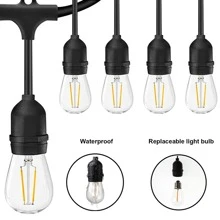 S14 Led String , Với 2W Led Địa cầu Bóng đèn , Không thấm nước Ngoài trời , Phích cắm EU 220V , Tràng hoa String , Đối với Sân vườn , Buổi tiệc , Lễ cưới , Sân thượng , Cắm trại Đồ trang trí - Màu vàng - Xem 3