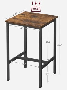 VASAGLE Bar Table, Small Kitchen Table, High Top Pub Table, For Living Room Study, Industrial Steel Frame, 23.6 X 23.6 X 35.4 Inches - màu nâu - Xem 6