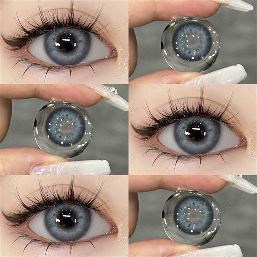 1 par suave de colores contacto con naturalmente negro puntos , grande diámetro con desechable vida ciclo , adecuado para tener una cita o uso diario Lentes de contacto