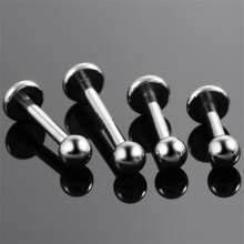 2入組鈦質口唇/耳垂/耳環內螺紋穿刺戒指,女性穿刺飾品珠寶