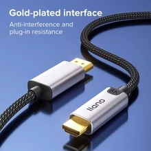 Llano Displayport Cable 8K HD DP Cable 6.6ft For PC Laptop TV Projector - Black - View 4