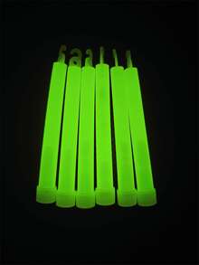 24入組6英寸(15.2cm)綠色熒光棒緊急情況燈派對用品,明亮螢光綠燈棒在黑暗的,防水配件,偉大適用於生存,野營,遠足,派對