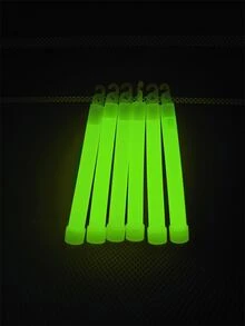 24入組6英寸(15.2cm)綠色熒光棒緊急情況燈派對用品,明亮螢光綠燈棒在黑暗的,防水配件,偉大適用於生存,野營,遠足,派對