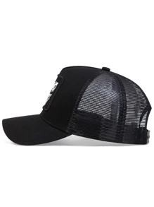 1pc Men's Embroidered Ghost Face Baseball Cap, Fashionable Trucker Hat For Outdoors, Adjustable Sun Protection Casual Cap, Suitable For Spring And Autumn Travel, Tourism, Beach Vacations Street Halloween Skull Skeleton
