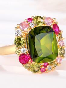 1 Miếng Retro Tự nhiên Phong cách Hình vuông Đá xanh Trang trí Thanh lịch Của phụ nữ Nhẫn , Mặc hàng ngày , Vàng , Linh hoạt Phụ kiện trang sức - Vàng - Xem 6