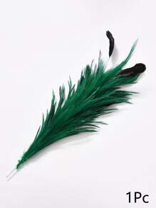 彩色羽毛家居化裝舞會派對花瓶裝飾diy髮飾帽子服裝頭飾面具胸花表演舞台道具羽毛花 - 綠色 - 查看 1