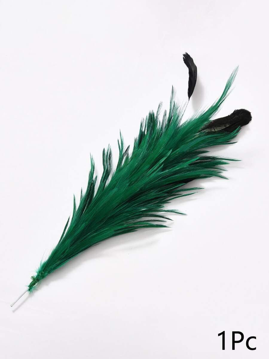 彩色羽毛家居化裝舞會派對花瓶裝飾diy髮飾帽子服裝頭飾面具胸花表演舞台道具羽毛花 - 綠色 - 查看 1