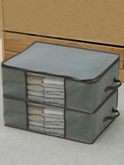Non Woven Clothing Visible Foldable Home Clothing Storage Bag Dust-Proof Bag Quilt Storage Bag Large Clothes Organization, Stuff Bag