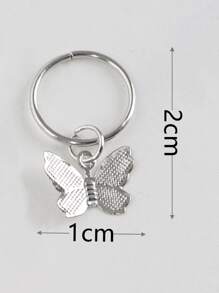 10 piezas De anillos para el pelo con colgante de mariposa en tono plateado, accesorios para el cabello con diseño trenzado para mujeres y niñas, ajustables - Plateado - Ver 5