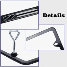 旗碳纖維圖案牌照邊框 - 黑色 - 查看 4