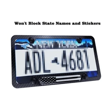 旗碳纖維圖案牌照邊框 - 黑色 - 查看 3