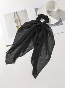 1pc Women Minimalist Solid Bow Design Casual Scarf Hair Tie For Outdoor Travel Elegant Scrunchies Scrunchy Hair Ties Ponytail