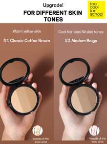 Too Cool for School Paleta mate para contorno en K-Beauty, con obsequio de 1 pincel, textura ligera, suave y aterciopelada, con espejo, contorno adelgazante para nariz y rostro, con gradación natural y bronceador.