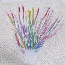 6入組曲綫生日派對蛋糕裝飾螺旋蠟燭在金色顏色 - 金色 - 查看 6