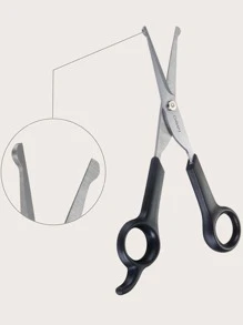 1 件不锈钢猫/狗爱好者礼物和狗/猫妈妈爱宠物美容剪刀适用于猫爱好者和猫妈妈爱和狗爱好者和狗妈妈爱带安全圆头狗爱好者和狗妈妈爱美容眼剪适用于长毛和短毛的小动物 - 灰色 - 查看 2