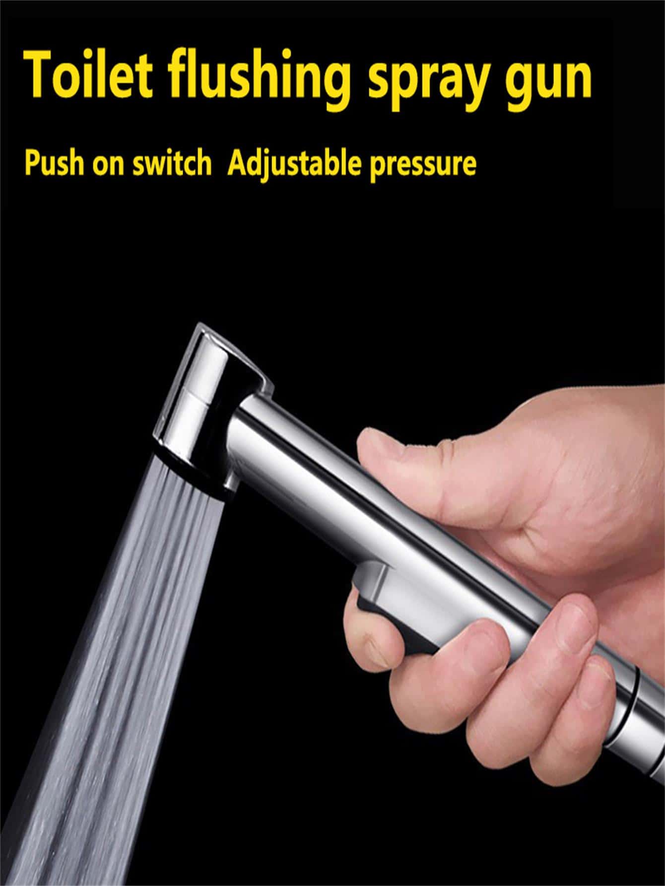 1入組水槽龍頭適用於廁所&浴室,包括淋浴噴頭,手持噴頭,易安裝(1套裝包括1.5m軟管) - 銀色 - 查看 1