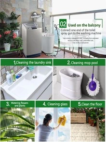 1入組水槽龍頭適用於廁所&浴室,包括淋浴噴頭,手持噴頭,易安裝(1套裝包括1.5m軟管) - 銀色 - 查看 8