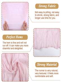 Pink Pleated Table Runner Suitable For Birthday Party, Wedding Decoration Tablecloth - Pink - View 3