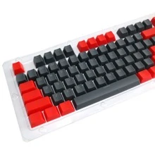 Hxsj Abs材質oem高度機械鍵盤帽適用於104鍵 / 87 鍵 / 61鍵機械鍵盤帽,閉合式字母透明灰紅拼接abs鍵帽適用於6.25u空格鍵,配有拆鍵器盒裝 - ABS灰紅-盒裝104鍵(鑰匙裝置贈送) - 查看 4