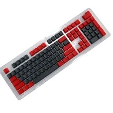 Hxsj Abs材質oem高度機械鍵盤帽適用於104鍵 / 87 鍵 / 61鍵機械鍵盤帽,閉合式字母透明灰紅拼接abs鍵帽適用於6.25u空格鍵,配有拆鍵器盒裝 - ABS灰紅-盒裝104鍵(鑰匙裝置贈送) - 查看 6