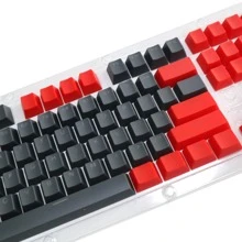 Hxsj Abs材質oem高度機械鍵盤帽適用於104鍵 / 87 鍵 / 61鍵機械鍵盤帽,閉合式字母透明灰紅拼接abs鍵帽適用於6.25u空格鍵,配有拆鍵器盒裝 - ABS灰紅-盒裝104鍵(鑰匙裝置贈送) - 查看 5