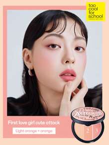 Too Cool for School 9.5g K-Beauty 自然光泽腮红粉盘，3 色，哑光裸色面部腮红，轻盈，光滑，带镜子，面部美容化妆品，K-Beauty - #1 蜜桃色 - 查看 7