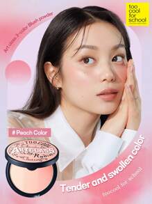 Too Cool for School 9.5g K-Beauty 自然光泽腮红粉盘，3 色，哑光裸色面部腮红，轻盈，光滑，带镜子，面部美容化妆品，K-Beauty - #1 蜜桃色 - 查看 2