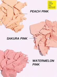 Too Cool for School 9.5g K-Beauty 自然光泽腮红粉盘，3 色，哑光裸色面部腮红，轻盈，光滑，带镜子，面部美容化妆品，K-Beauty - #1 蜜桃色 - 查看 5