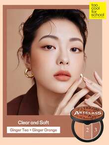 Too Cool for School K-Beauty自然光感胭脂粉盤，3色，啞緻裸色臉頰蜜粉，輕盈易上妝，附鏡子，美容臉部化妝品 - #3 姜橙 - 查看 3
