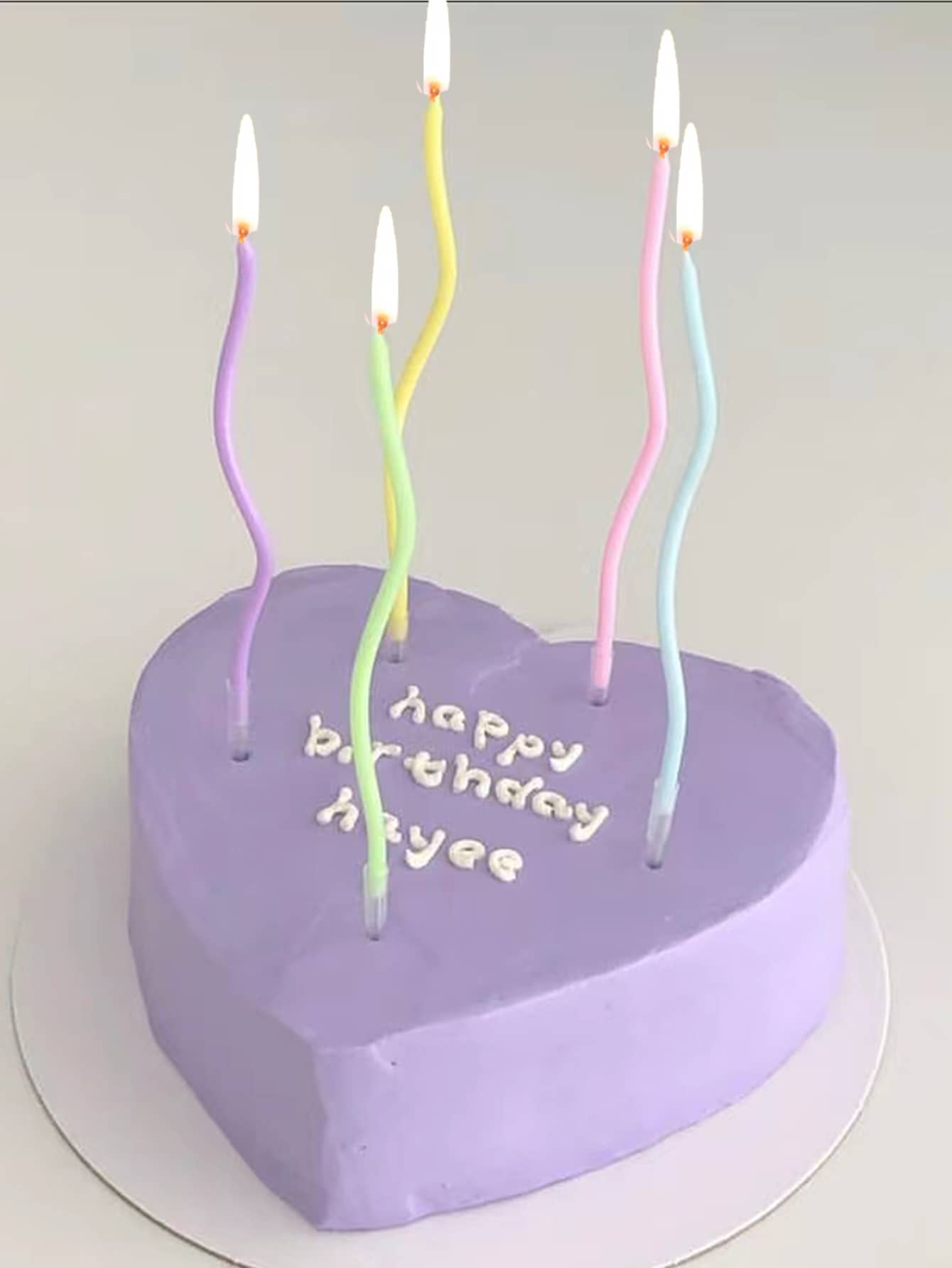 6pcs Macaron Shaped Curved Twisted Birthday Party Candles Back To School Valentine Day - Multicolor - View 1