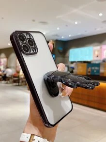 Astronaut Plating Bracket Phone Case Compatible With Iphone 15 Pro Max Full Coverage Soft Case - Black - View 7